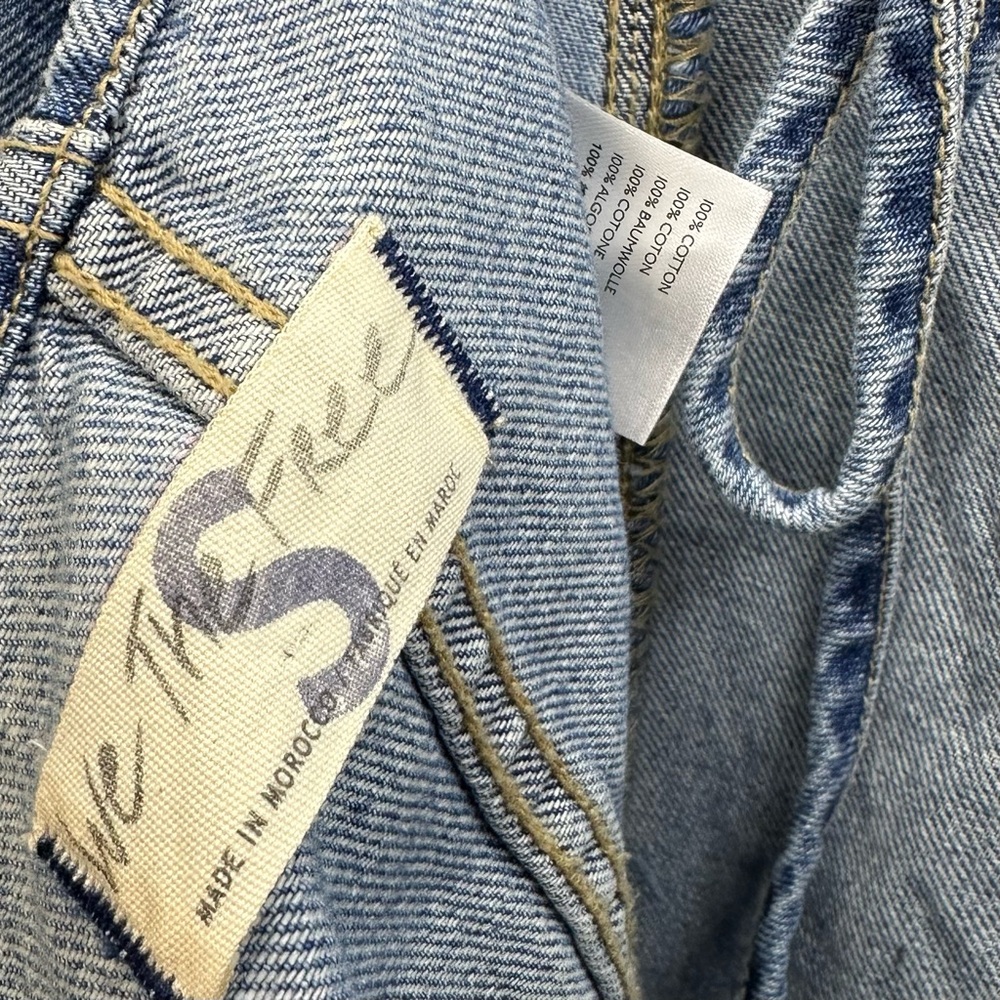 NEW Free People We The Free Kendra Orchid Blue Denim Jumpsuit - Picture 7 of 9